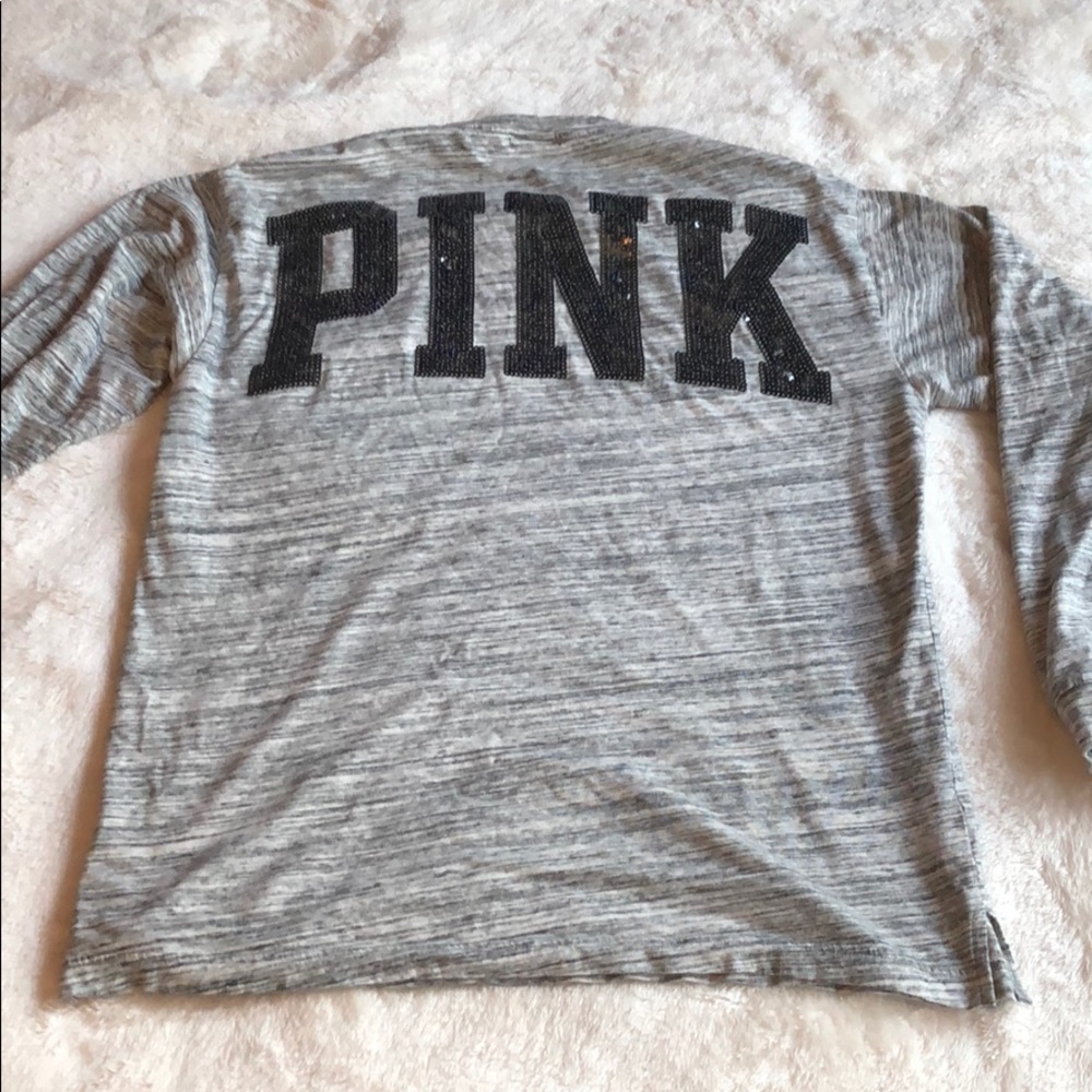 Super cute Long Sleeve Pink shirt gray